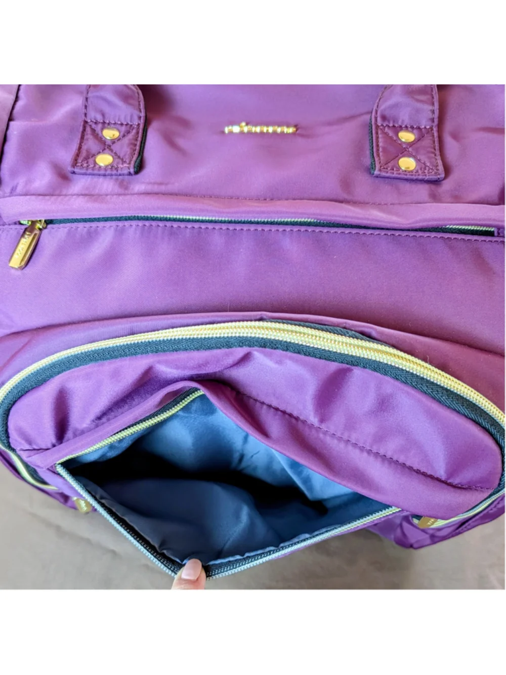 LOVEVOOK Purple Travel Laptop Bag Diaper Bag Backpack NWT USB Port Multi Pockets